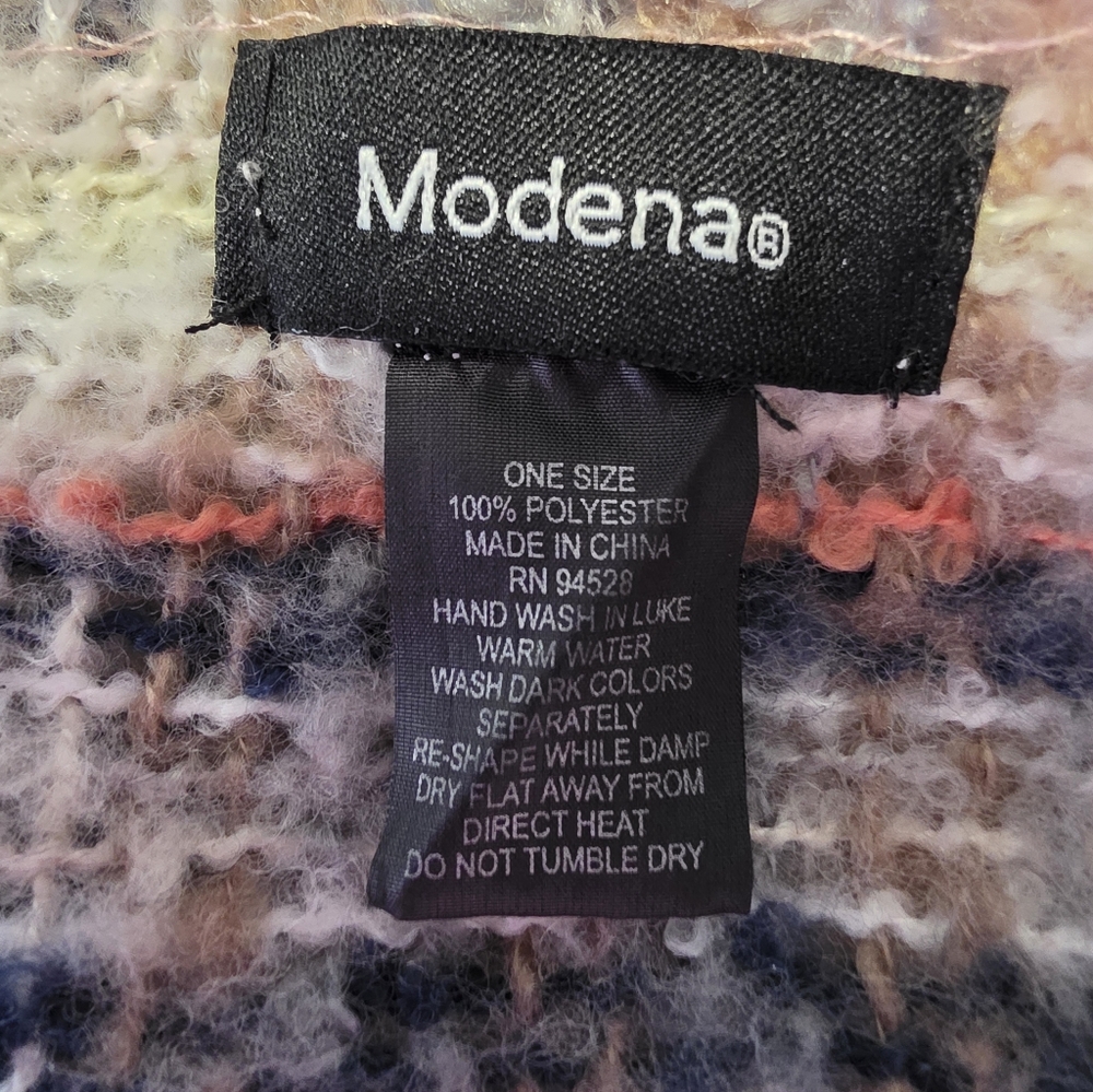Modena Multi-colored Plaid Blanket Scarf or Wrap Featuring Frayed Fringe Edges - Picture 6 of 6